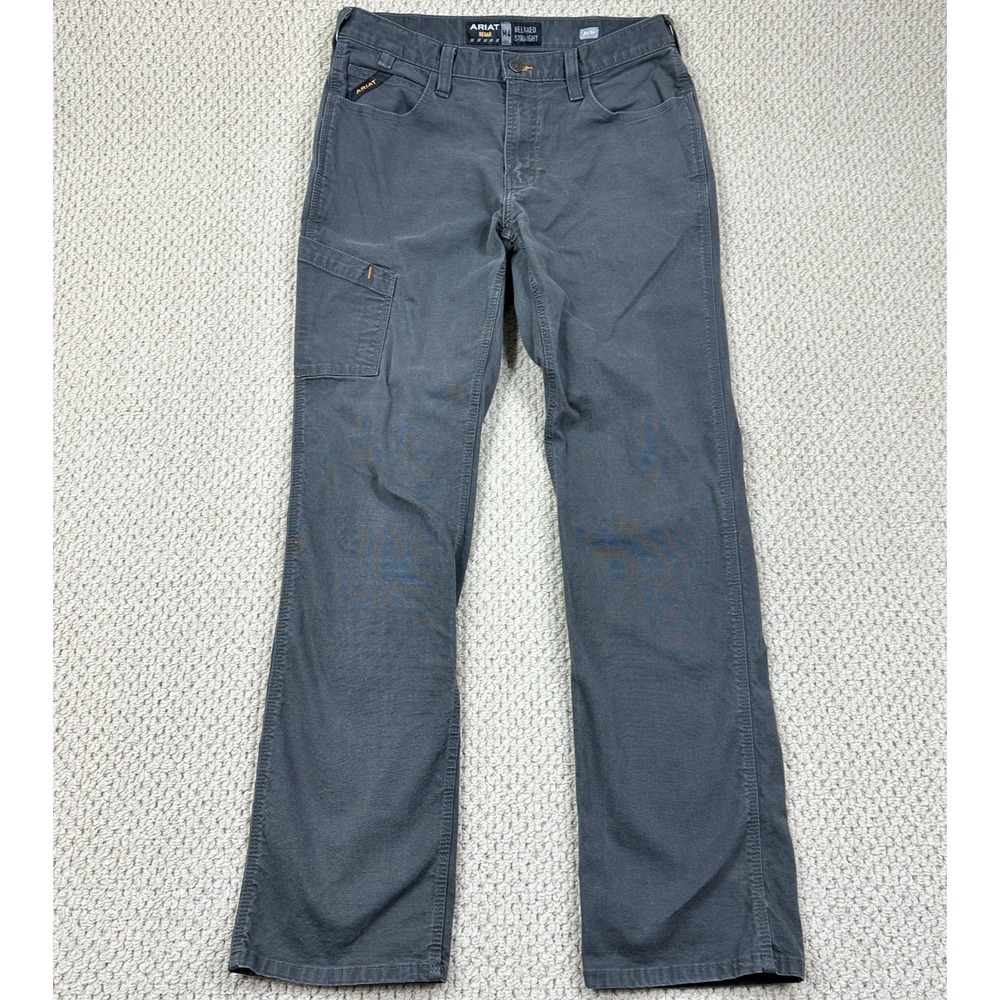 Ariat Rebar M4 Pant Fit Men 34x35 Gray Made Tough Stackable DuraStretch Straight